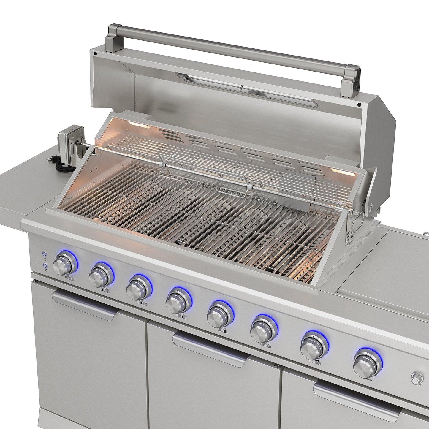 Thor Kitchen TBG573P 10 Ft. Outdoor Kitchen Island With Gas Grill & Side Burner, Sink & Drawer 77,000 Btu - Stainless Steel