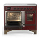 Ilve UMDIB40NR3BUB Ilve Umdib40Nr3Bub Majestic Iii 40 Inch Induction Range With 6 Elements, 3.82 Cu. Ft. Total Oven Capacity (Triple Glass Door, Burgundy, Burnished)