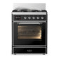 Ilve UM30NR3BKCLP Ilve Um30Nr3Bkclp Majestic Iii 30 Inch Dual Fuel Range With 5 Black Brass Burners, Dual Function Burner Up To 25,000 Btu (Liquid Propane, Triple Glass Door, Glossy Black, Chrome)