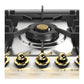 Ilve UHCPT95FNSSG Ilve Uhcpt95Fnssg Nostalgie Ii 36 Inch Built-In Gas Cooktop With Total Black Brass Burners, In Stainless Steel (5 Sealed Burners + Griddle, Natural Gas)