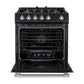 Forno FFSGS111630BLK Forno Leonardo Espresso 30-Inch Black Gas Range, 5 Burners, 39,500 Btu, 5 Cu.Ft Convection Oven