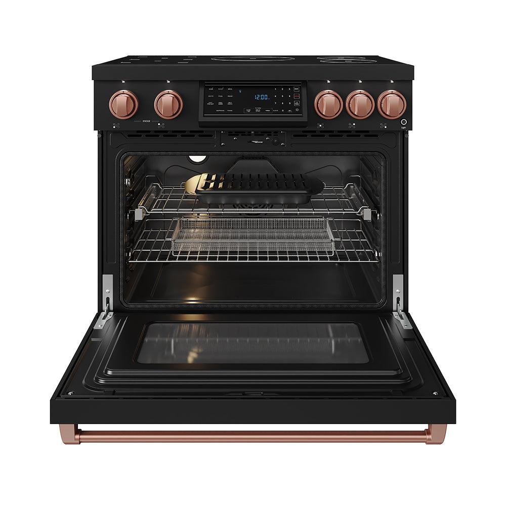 Thor Kitchen RSI36BRSG 36 Inch Professional Induction Range With Tilt Panel Touch Control In Black And Rose Gold Gordon Ramsay Series