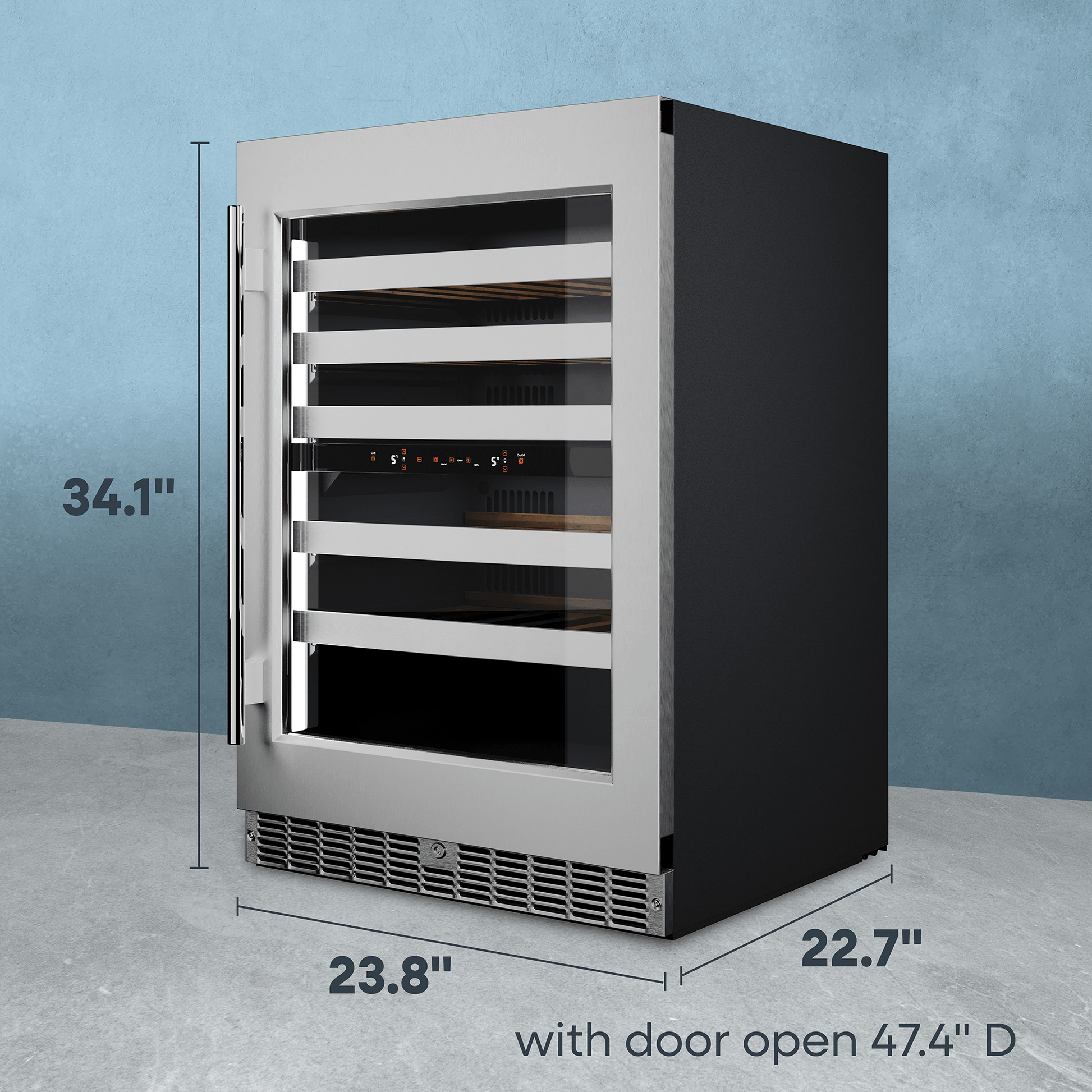 Element Appliance EWD24BES Cellara By Element 24 In., 46 Bottle Dual-Zone Wine Cooler - Stainless Steel