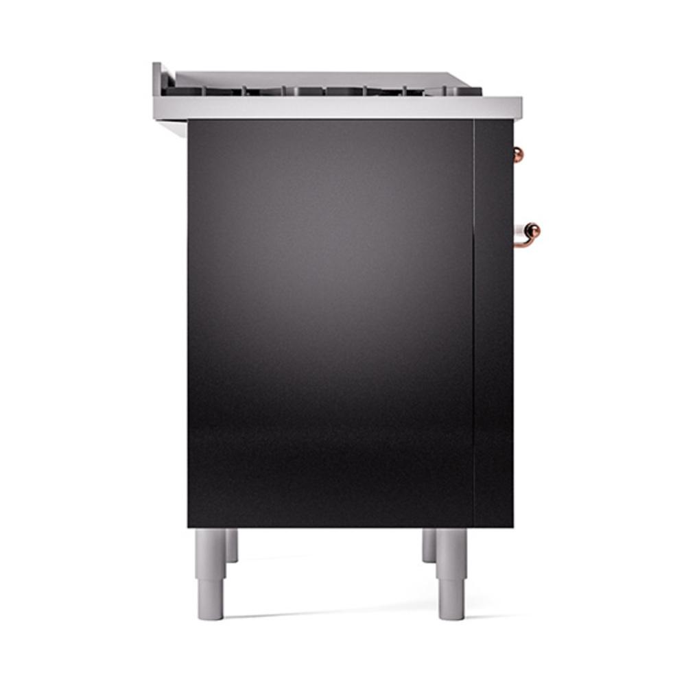 Ilve UN36FQNMPBKP Ilve Un36Fqnmpbkp Nostalgie Ii Noblesse 36" Dual Fuel Range (Natural Gas, Solid Door, Glossy Black, Copper)