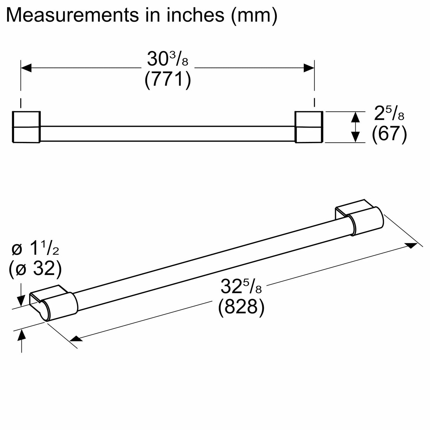 Thermador PR3000IB10 Pr3000Ib10 Handle Kit
