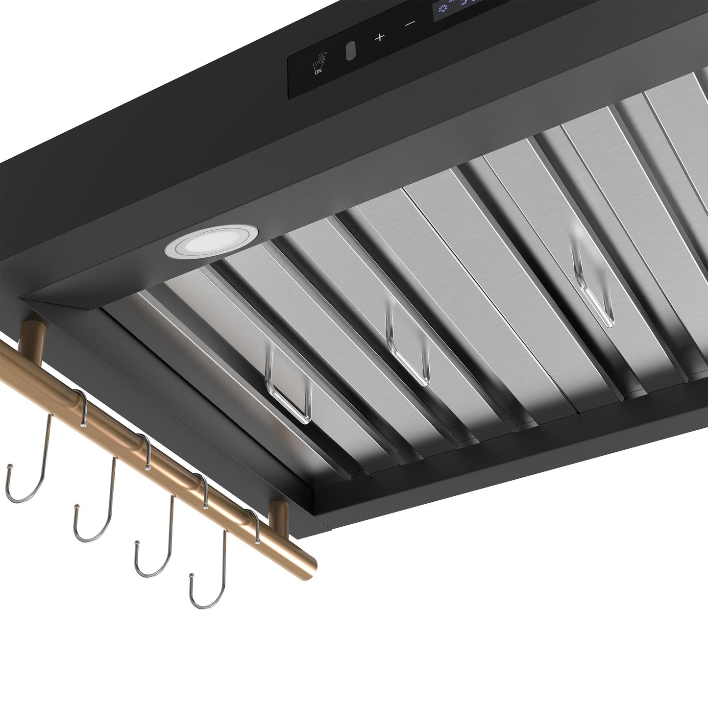 Forno FRHWM550336BLK Forno Venezia 36 Inch Wall-Mounted Range Hood In Black With Touch Controls And Baffle Filters