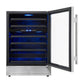 Forno FWCDR663424S Forno Bacchino 24 Inch Wine Cooler, Stainless Steel, With Led Lighting, Triple Glass Door, 51 Bottle Capacity, Built-In Or Freestanding