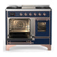 Ilve UMD40FNR3MBP Ilve Umd40Fnr3Mbp Majestic Iii 40 Inch Dual Fuel Range With 6 Burners And Griddle, Dual Function Burner Up To 25,000 Btu (Natural Gas, Triple Glass Door, Midnight Blue, Copper)