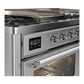 Ilve UM60FSNR3SSC Ilve Um60Fsnr3Ssc Majestic Iii 60 Inch Dual Fuel Range With 7 Burners, Griddle And French Top, Dual Function Burner With Up To 25,000 Btu (Natural Gas, Triple Glass Door, Stainless Steel, Chrome)