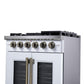 Forno FFSGS646030WHT Forno Capriasca 30-Inch White Freestanding French Door Gas Range, 4 Burners, Convection Oven, Energy Efficient