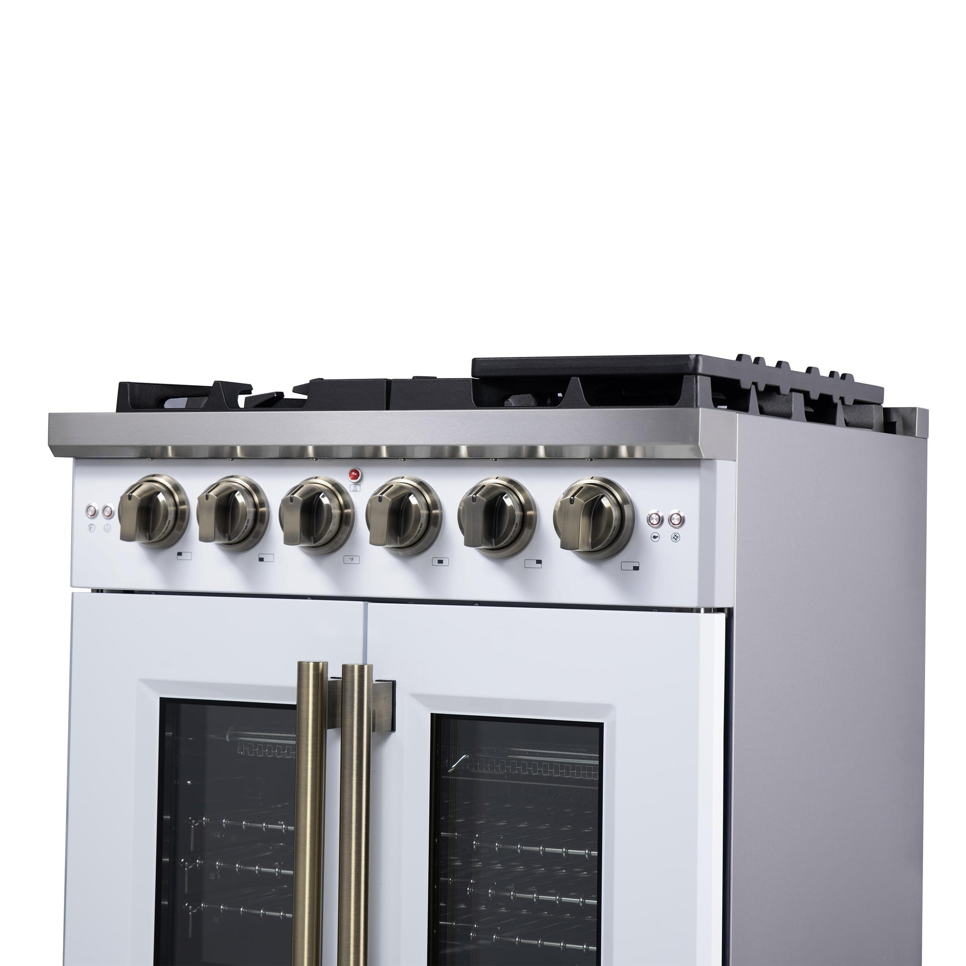 Forno FFSGS646030WHT Forno Capriasca 30-Inch White Freestanding French Door Gas Range, 4 Burners, Convection Oven, Energy Efficient