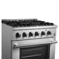 Forno FFSGS619730 Forno Marco 30-Inch Dual Fuel Range, Stainless Steel, 4 Burners, 37,000 Btu, True Convection Oven, Energy Efficient