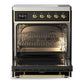 Ilve UMIB30QNR3BKG Ilve Umib30Qnr3Bkg Majestic Iii 30 Inch Induction Range With 4 Elements, 4 Cu. Ft. Oven Capacity (Solid Door, Glossy Black, Brass)