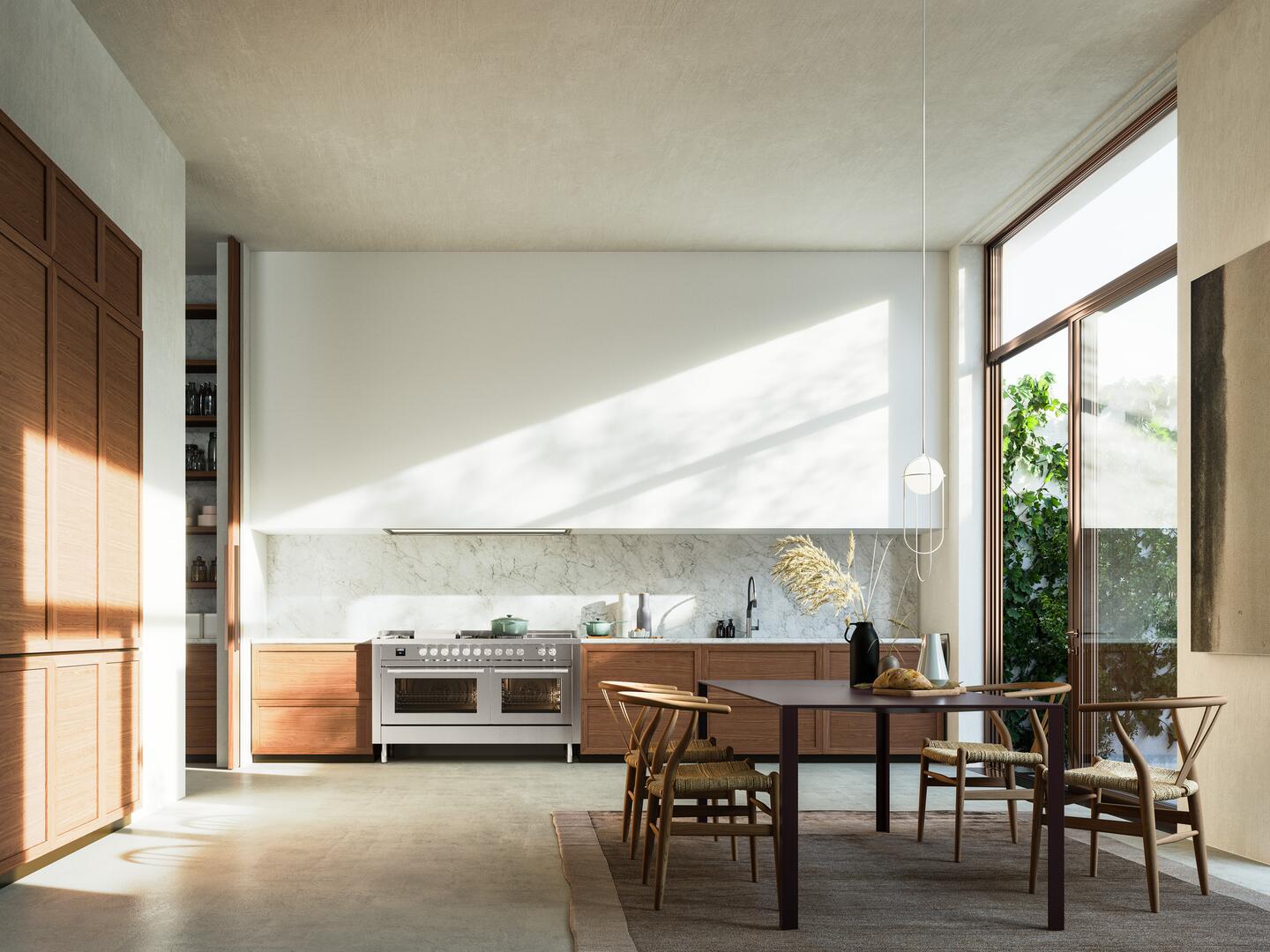 Ilve UP60FSWMPSSLP Professional Plus Ii 60 Inch Dual Fuel Liquid Propane Freestanding Range In Stainless Steel With Trim