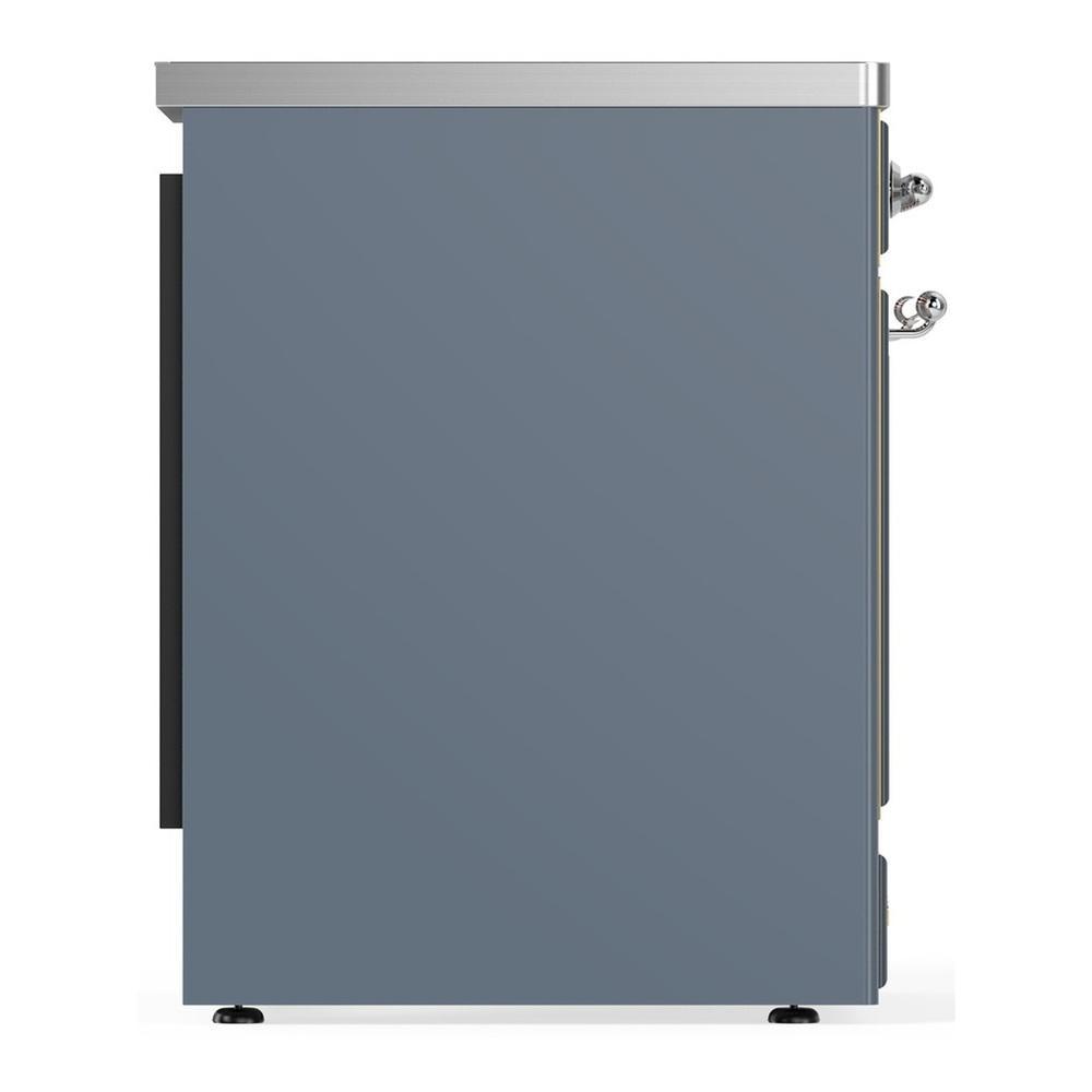 Ilve UMIB30NR3BGC Ilve Umib30Nr3Bgc Majestic Iii 30 Inch Induction Range With 4 Elements, 4 Cu. Ft. Oven Capacity (Triple Glass Door, Blue Grey, Chrome)