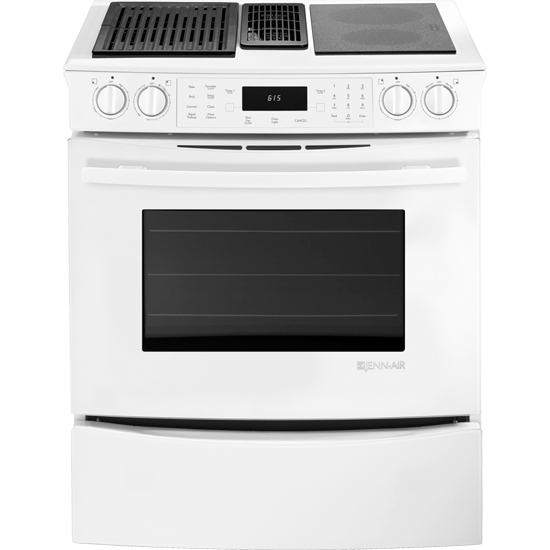 Jennair JES9860CAW Slide-In Modular Electric Downdraft Range With Convection, 30"