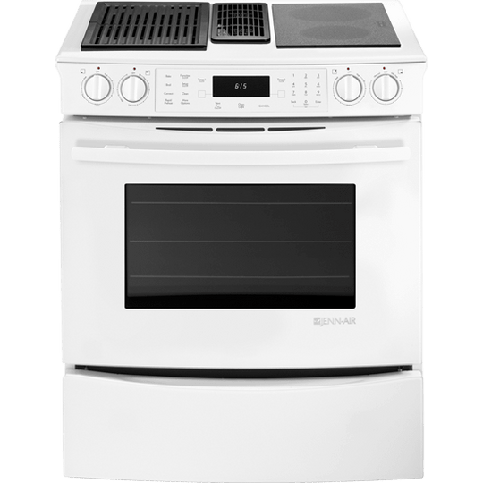 Jennair JES9860CAW Slide-In Modular Electric Downdraft Range With Convection, 30"