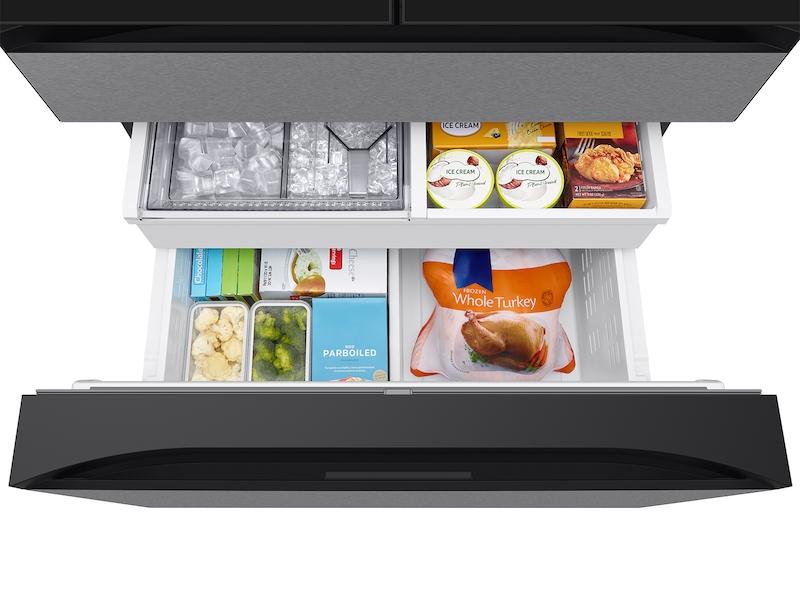 Samsung RF90F29BECR Bespoke 29 Cu. Ft. 4-Door French Door Refrigerator With Ai Home & Ai Vision Inside&#8482; In Charcoal Glass And Stainless Steel