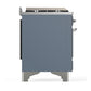Ilve UM48FNR3BGCLP Ilve Um48Fnr3Bgclp Majestic Iii 48 Inch Dual Fuel Range With 8 Burners And Griddle, Dual Function Burner Up To 25,000 Btu (Liquid Propane, Triple Glass Door, Blue Grey, Chrome)