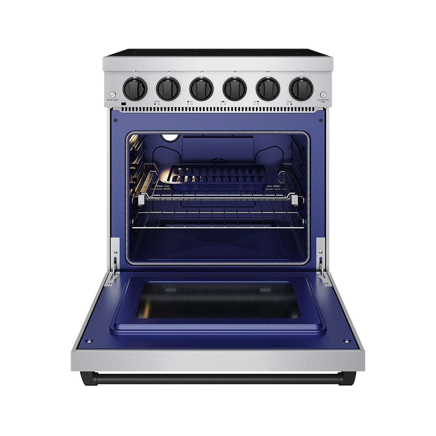 Thor Kitchen RSE30PBLK 30 Inch Professional Electric Range With Precision Knob Control In Stainless Steel And Black Gordon Ramsay Series
