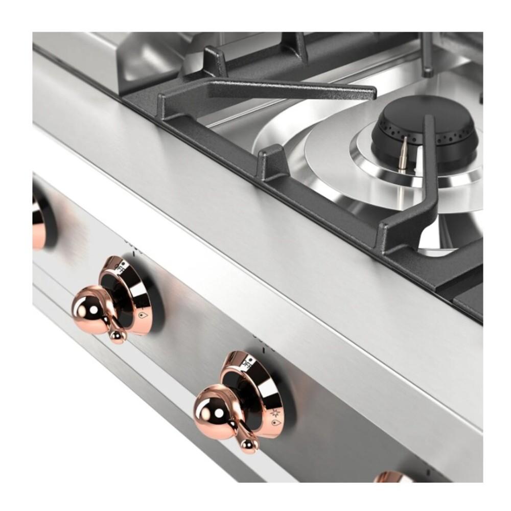 Ilve UHCP48FNSSPLP Ilve Uhcp48Fnssplp Nostalgie Ii 48 Inch Built-In Gas Rangetop With Griddle, In Stainless Steel (Liquid Propane, Copper)