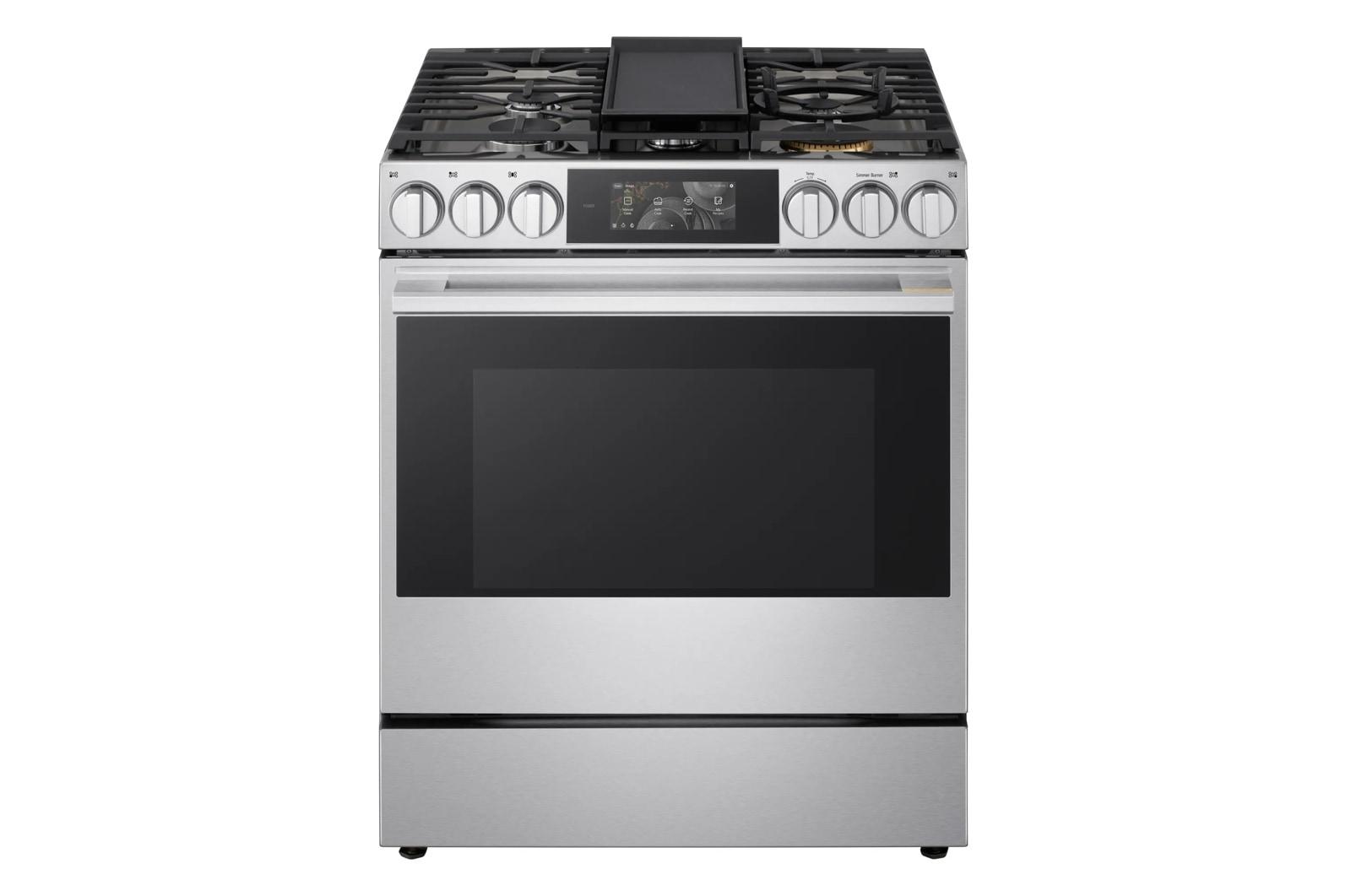 Lg LSGU6339X Lg Signature 6.3 Cu. Ft. Smart Gas Slide-In Range With Dynamic Probake Convection®, Air Fry, Air Sous Vide, Pizza Mode And Ai Gourmet Camera