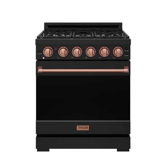 Thor Kitchen RSG30PBLPRSG 30 Inch Professional Liquid Propane With Precision Knob Control In Black/Rose Gold