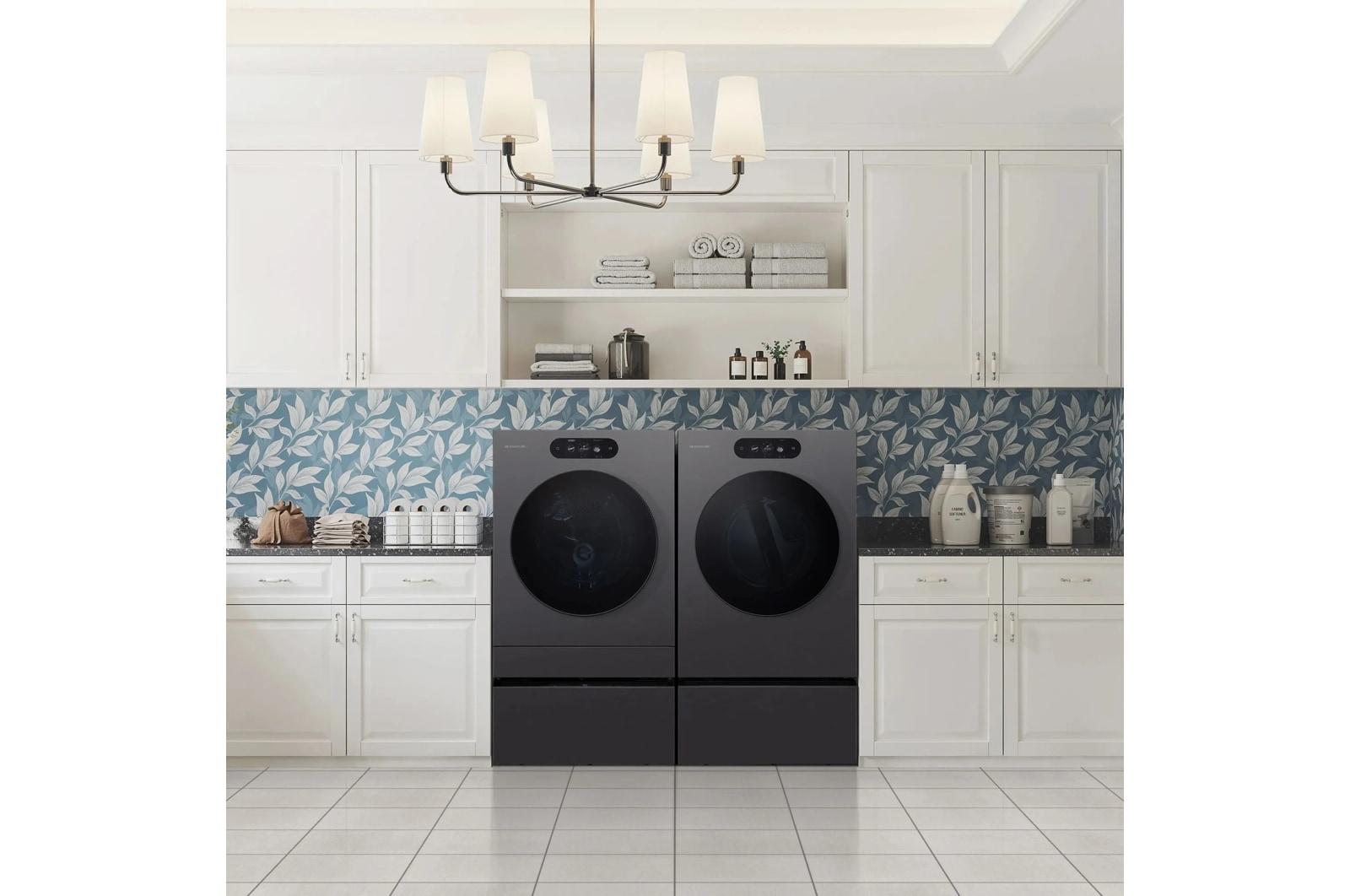 Lg DLGX9901B Lg Signature 9.0 Cu. Ft. Mega Capacity Smart Front Load Gas Dryer With Built-In Intelligence, Turbosteam® And Touch Lcd Control