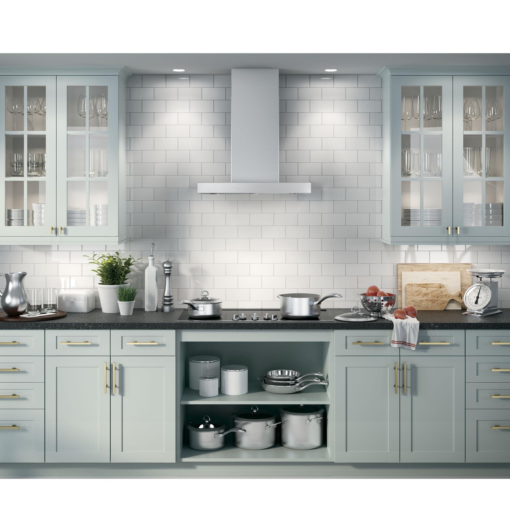 Cafe UVW9301SLSS 30" Smart Designer Wall Mount Hood W/ Perimeter Venting