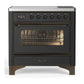 Ilve UMIB36NR3MGB Ilve Umib36Nr3Mgb Majestic Iii 36 Inch Induction Range With 6 Elements, 3.5 Cu. Ft. Total Oven Capacity (Triple Glass Door, Graphite Matte, Burnished)
