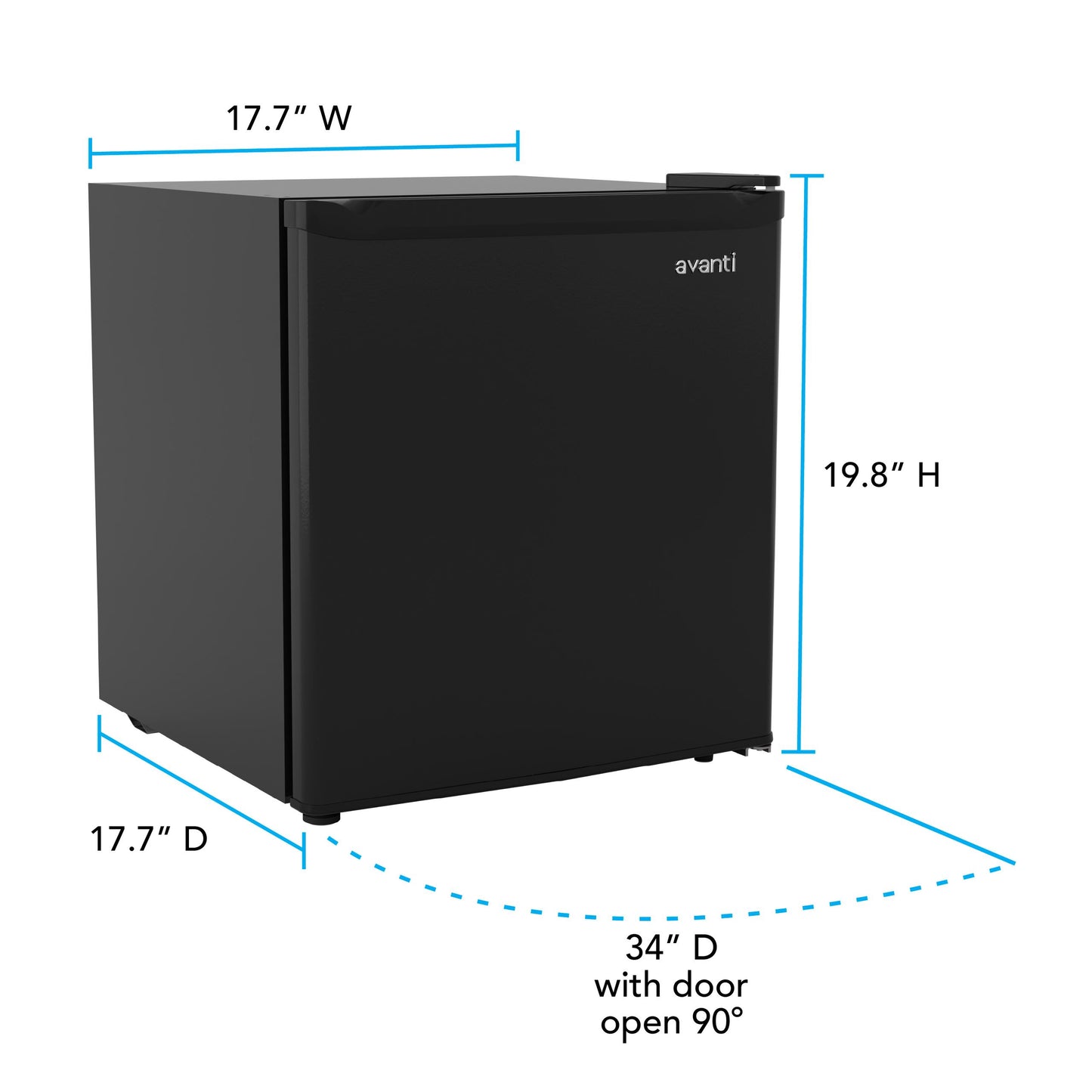 Avanti AVAR16F1B Avanti 1.6 Cu. Ft. Compact Refrigerator With Auto-Defrost, In Black (Avar16F1B)