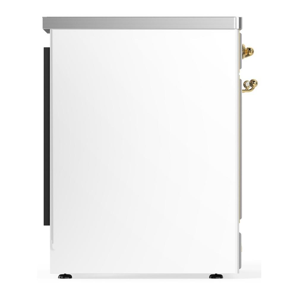 Ilve UMIB30NR3WHG Ilve Umib30Nr3Whg Majestic Iii 30 Inch Induction Range With 4 Elements, 4 Cu. Ft. Oven Capacity (Triple Glass Door, White, Brass)
