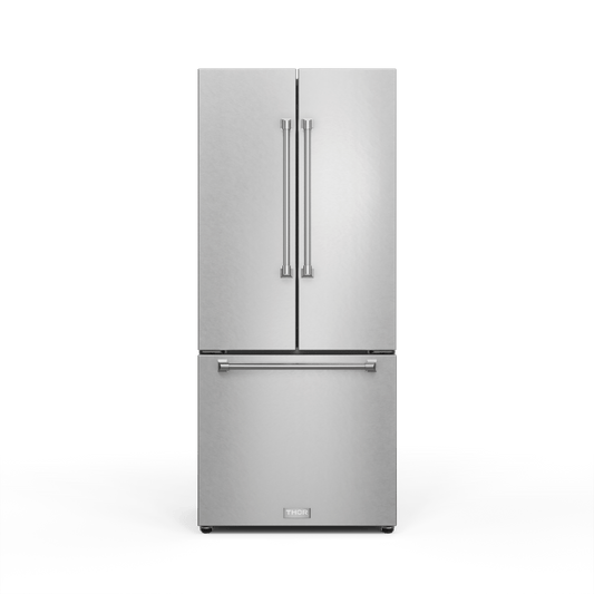 Thor Kitchen RF3017FFD99 30 Inch 17.7 Cu Ft French Door Counter Depth Refrigerator With Ice Maker In Stainless Steel Gordon Ramsay Series - Rf3017Ffd99