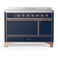 Ilve UMIB48QNR3MBP Ilve Umib48Qnr3Mbp Majestic Iii 48 Inch Induction Range With 6 Elements, 5.02 Cu. Ft. Total Oven Capacity (Solid Door, Midnight Blue, Copper)