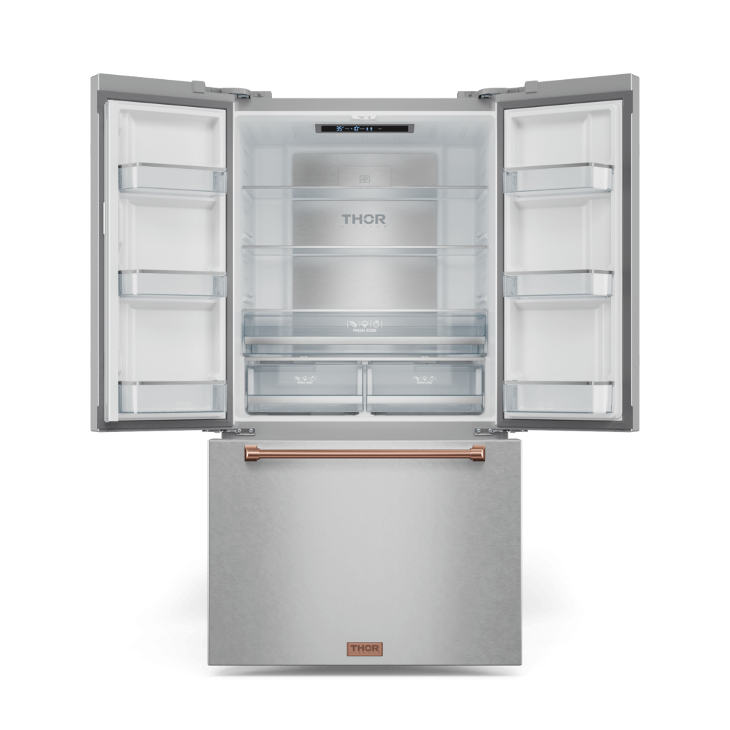 Thor Kitchen RF3621CTD99RSG 36 Inch 20.3 Cu Ft French Door Counter Depth Refrigerator With Ice Maker In Stainless Steel/Rose Gold Gordon Ramsay Series - Rf3621Ctd99-Rsg