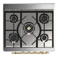Ilve UM30QNR3MGG Ilve Um30Qnr3Mgg Majestic Iii 30 Inch Dual Fuel Range With 5 Black Brass Burners, Dual Function Burner Up To 25,000 Btu (Natural Gas, Solid Door, Graphite Matte, Brass)
