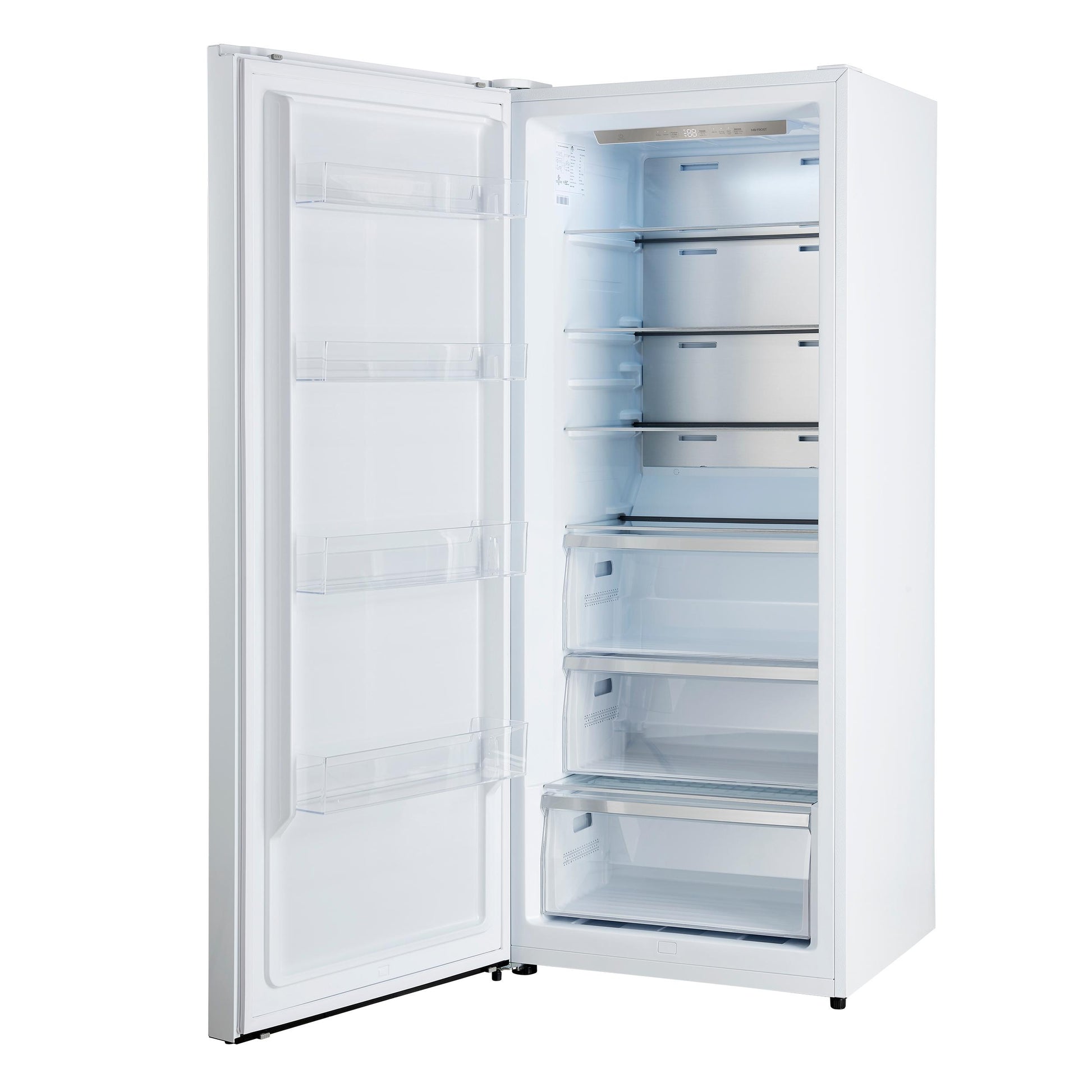 Forno FFFFD172228WHTLS Forno Maderno 28-Inch Convertible Upright Freezer/Refrigerator In White With Antique Brass Handle, 13.6 Cu.Ft., Left Swing