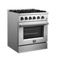 Forno FFSGS619730 Forno Marco 30-Inch Dual Fuel Range, Stainless Steel, 4 Burners, 37,000 Btu, True Convection Oven, Energy Efficient