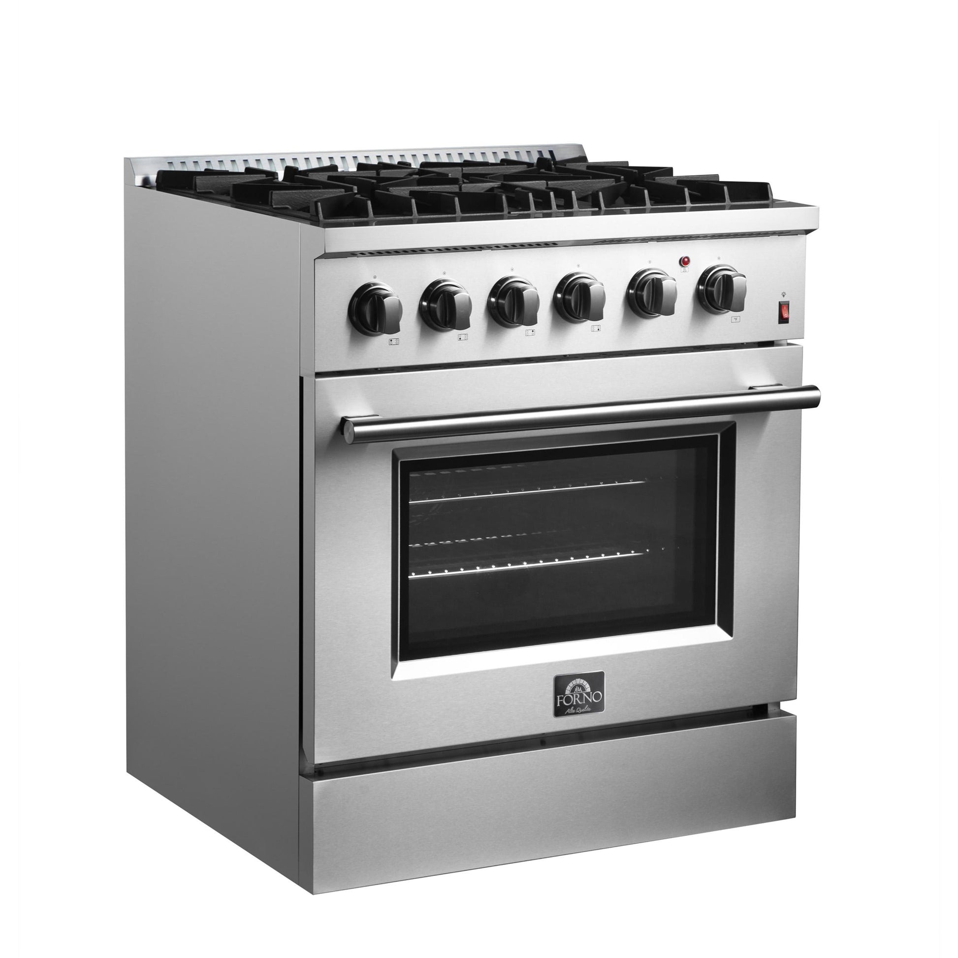 Forno FFSGS619730 Forno Marco 30-Inch Dual Fuel Range, Stainless Steel, 4 Burners, 37,000 Btu, True Convection Oven, Energy Efficient
