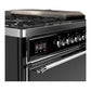 Ilve UM48FSQNR3BKC Ilve Um48Fsqnr3Bkc Majestic Iii 48 Inch Dual Fuel Range With 5 Black Brass Burners, Griddle And French Top, Dual Function Burner Up To 25,000 Btu (Natural Gas, Solid Door, Glossy Black, Chrome)