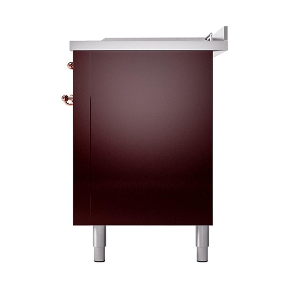 Ilve UN60FSQNMPBUP Ilve Un60Fsqnmpbup Nostalgie Ii Noblesse 60" Dual Fuel Range (7 Sealed Burners + Griddle + French Top, Natural Gas, Solid Door, Burgundy, Copper)