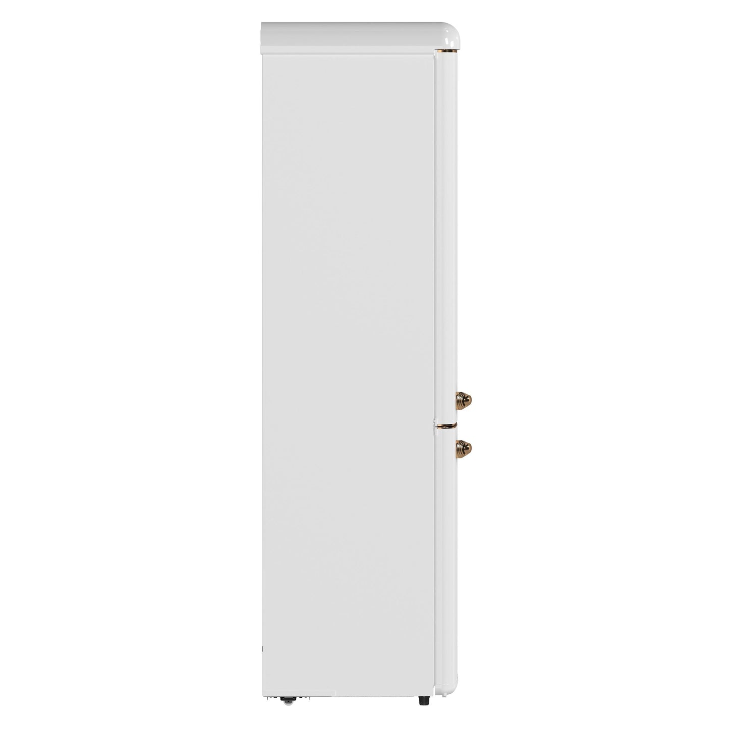 Forno FFFFD174522WHT Forno Storico 22-Inch Retro Bottom Freezer Fridge In White, 9 Cu.Ft, Copper-Tone Handle