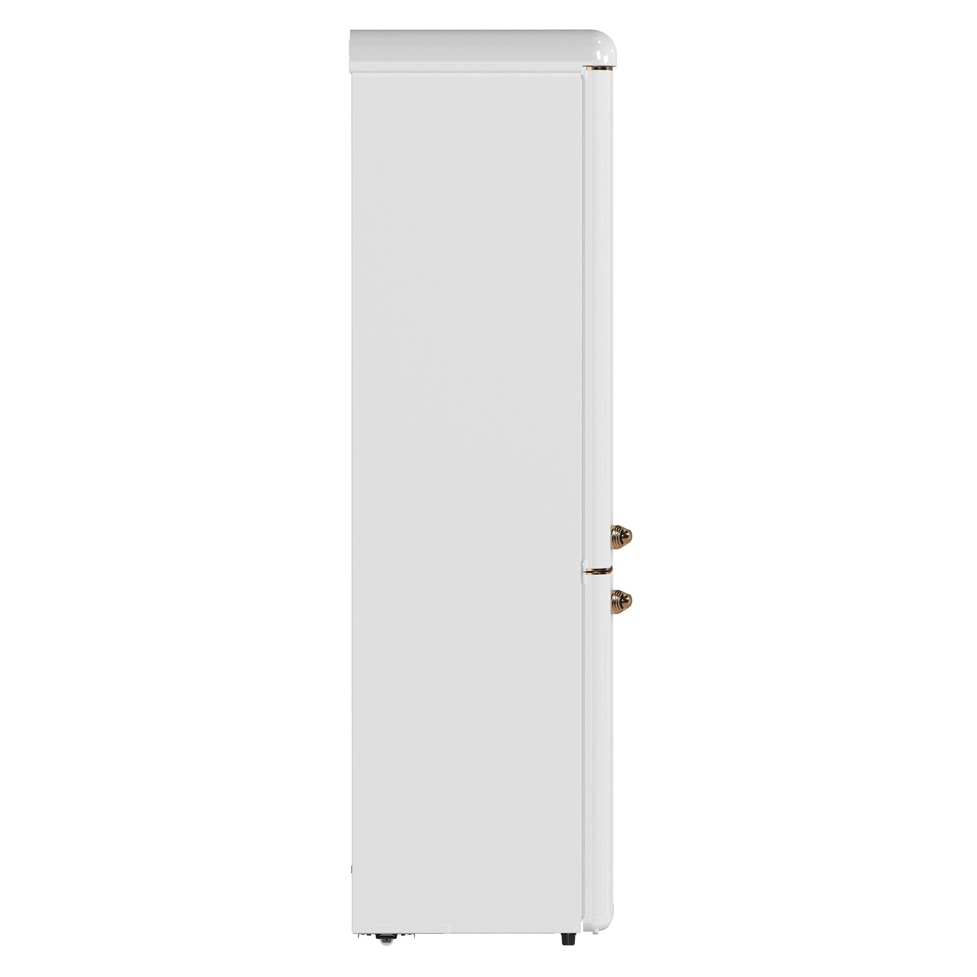 Forno FFFFD174522WHT Forno Storico 22-Inch Retro Bottom Freezer Fridge In White, 9 Cu.Ft, Copper-Tone Handle