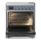 Ilve UMIB30QNR3BGC Ilve Umib30Qnr3Bgc Majestic Iii 30 Inch Induction Range With 4 Elements, 4 Cu. Ft. Oven Capacity (Solid Door, Blue Grey, Chrome)