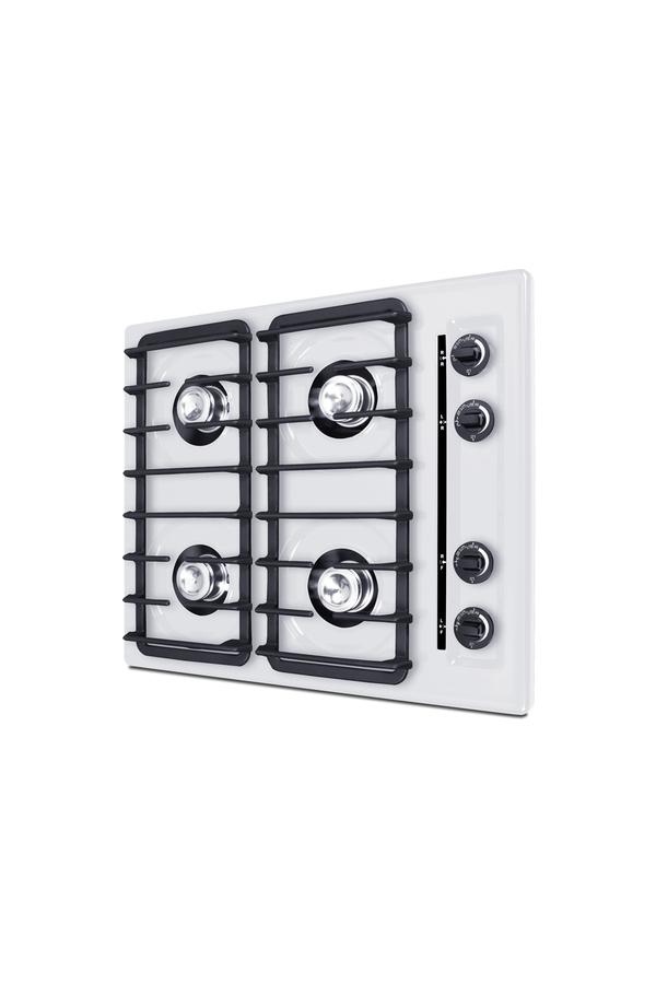Summit WNL03IP 24" Wide 4-Burner Gas Cooktop, Battery Start Ignition