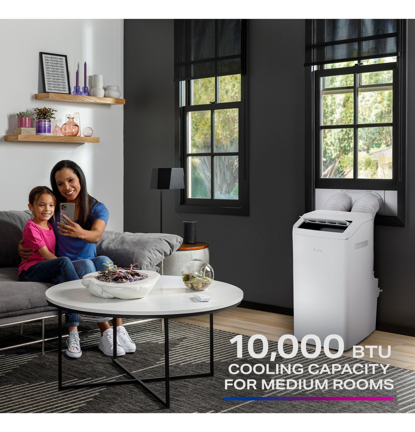 Ge Appliances PPHV10WWF Ge Profile® 10,000 Btu Dual-Hose, Inverter Portable Air Conditioner With Dehumidifier And Remote, White