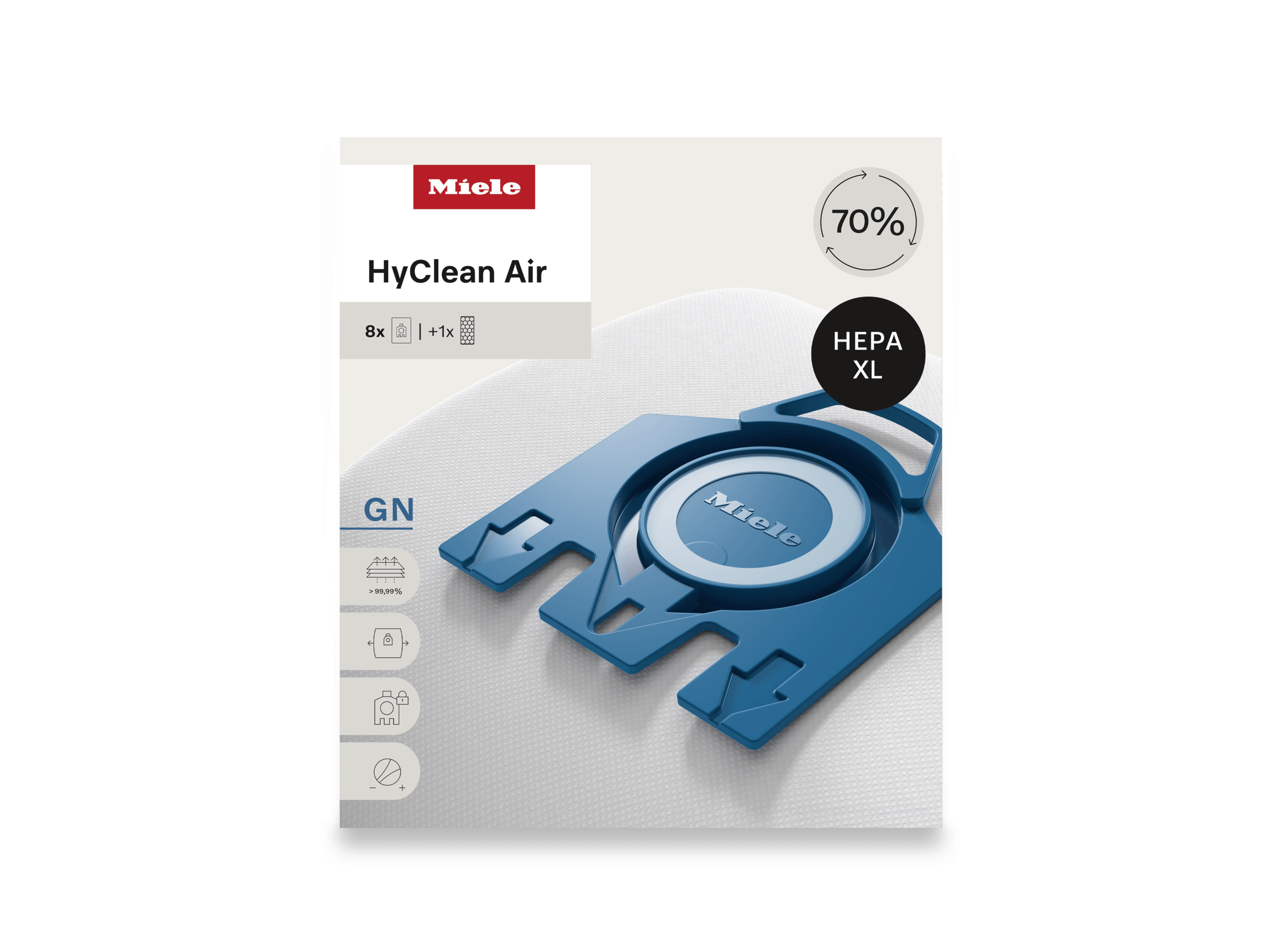 Miele GNALLERGYXLHYCLEANAIR 8 Vacuum Bags And A Hepa Filter At A Special Price - For Complete C2, Complete C3.