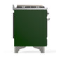 Ilve UM48FSNR3EGCLP Ilve Um48Fsnr3Egclp Majestic Iii 48 Inch Dual Fuel Range With 5 Black Brass Burners, Griddle And French Top, Dual Function Burner Up To 25,000 Btu (Liquid Propane, Triple Glass Door, Emerald Green, Chrome)