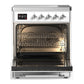 Ilve UMIB30QNR3WHC Ilve Umib30Qnr3Whc Majestic Iii 30 Inch Induction Range With 4 Elements, 4 Cu. Ft. Oven Capacity (Solid Door, White, Chrome)