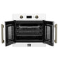 Forno FBOEL133330WHT Forno Asti 30-Inch French Door Electric Wall Oven In White & Antique Brass, 3.68 Cu. Ft. True Convection, 3,600W, Air Fry, Sous Vide, Self-Clean